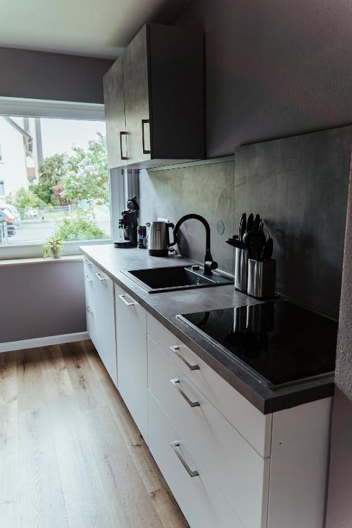 Kuchyň nebo kuchyňský kout v ubytování Proud-Apartments Gießen