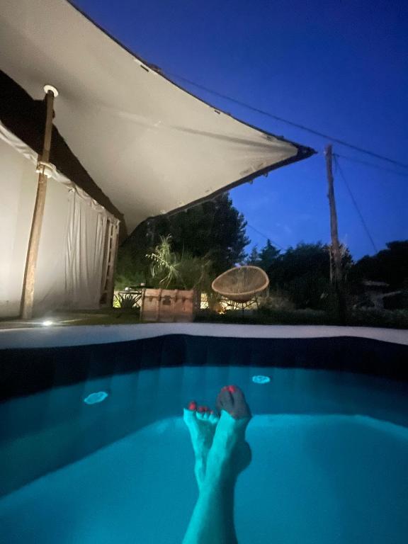 Bazén v ubytování Noccemada "Spirit of Bali" Lodge, Pool & Spa nebo v jeho okolí