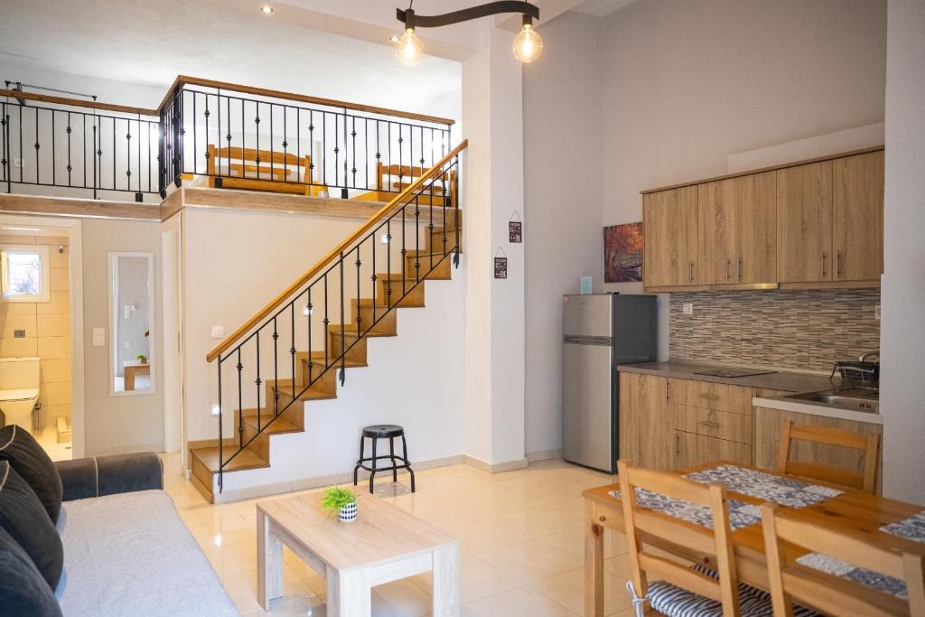 Kuchyň nebo kuchyňský kout v ubytování Filippou Luxury Apartments