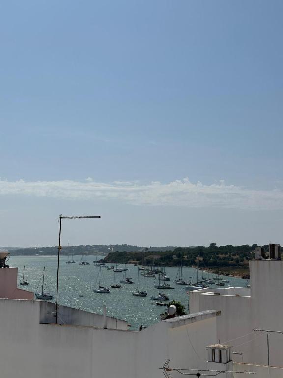 a view of a harbor with boats in the water at Alvor Riverview in Alvor