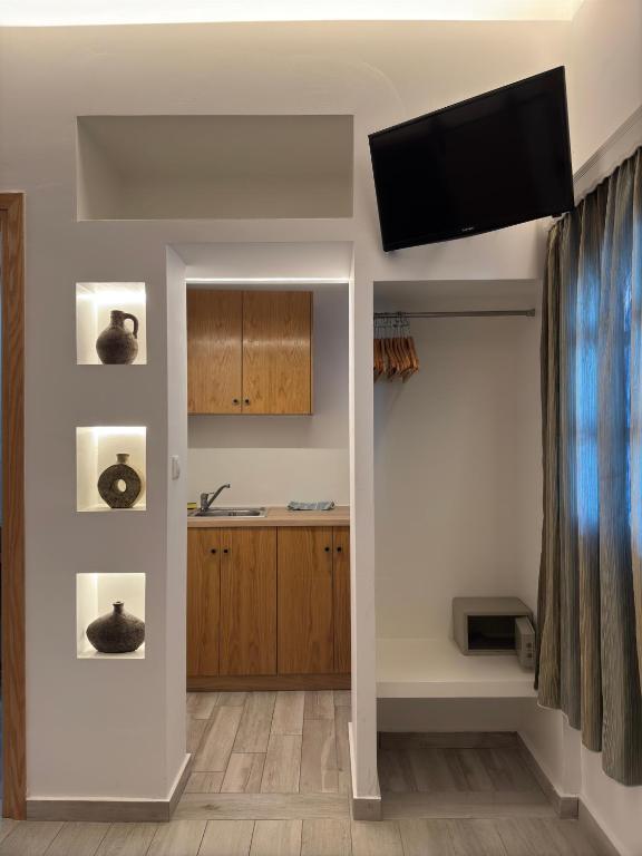 Kuchyň nebo kuchyňský kout v ubytování Dimitra Hotel