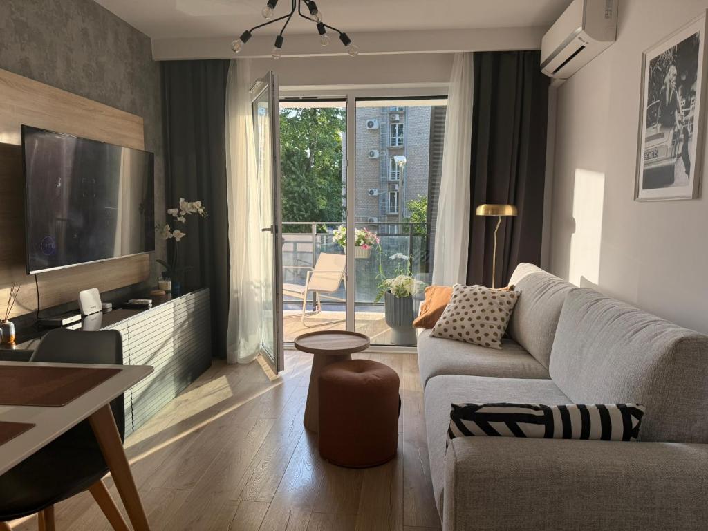 Χώρος καθιστικού στο Apartament Centro z bezpłatnym garażem