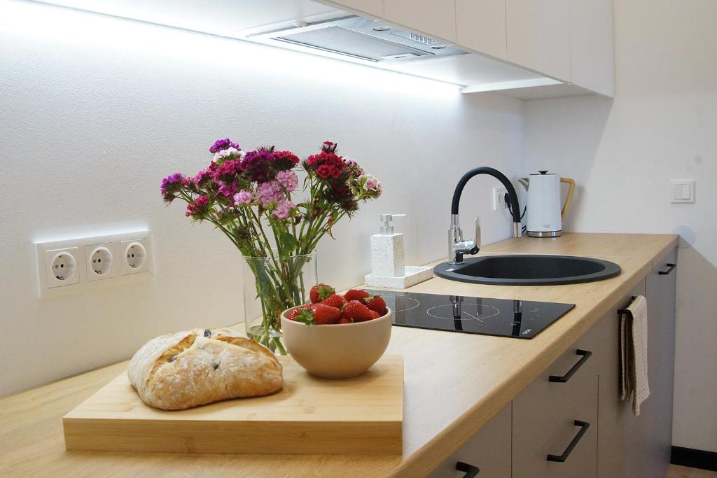 Kuchyň nebo kuchyňský kout v ubytování Pretty Little Stay - Cozy Studio in Central Riga
