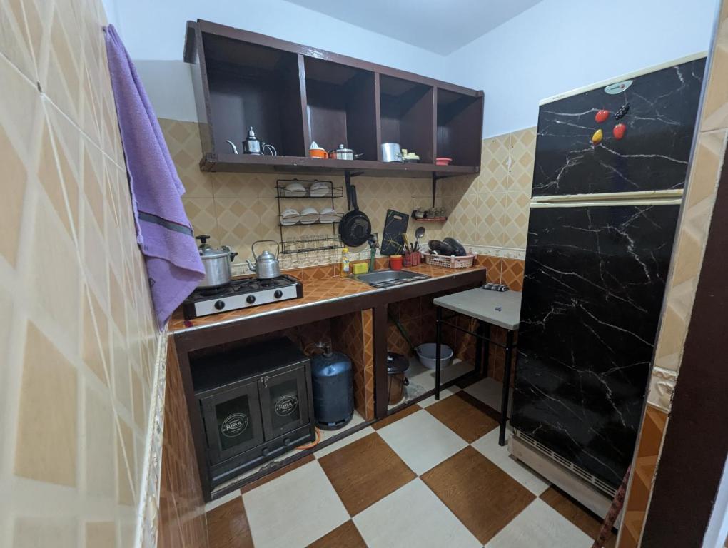 Kuchyň nebo kuchyňský kout v ubytování Appartement d'été