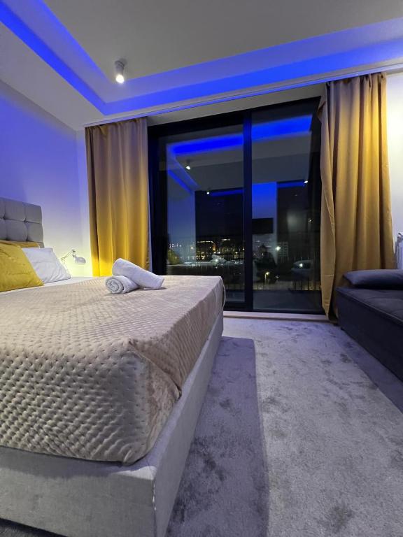 Postel nebo postele na pokoji v ubytování Belgrade Waterfront by Central Business Apartment