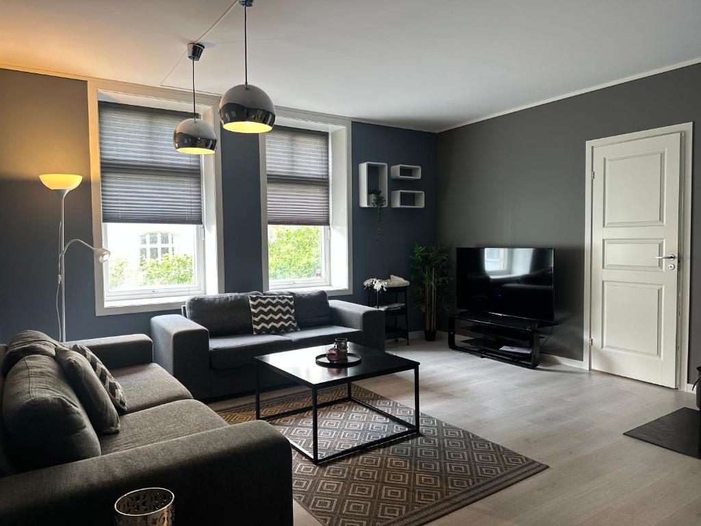Et opholdsområde på Ålesund City Center - Modern 80-m2 flat with 3 bedrooms