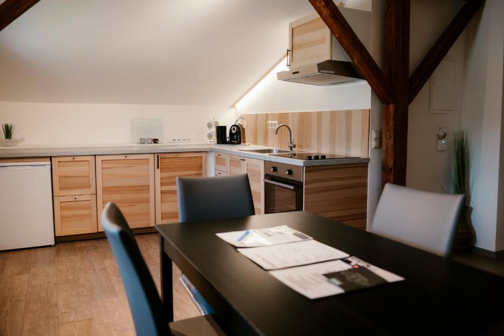Kuchyň nebo kuchyňský kout v ubytování CLAUS RESCH APPARTEMENTS