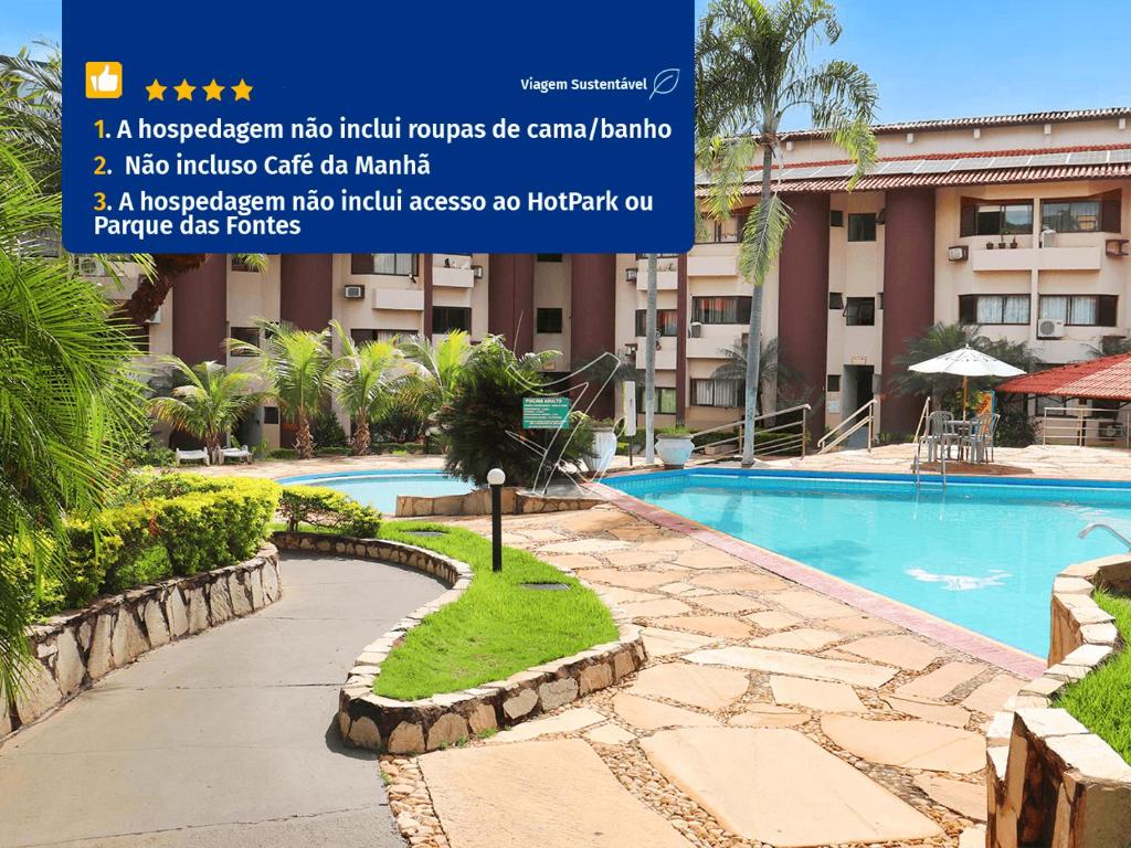 ein Website-Screenshot eines Swimmingpools in einem Hotel in der Unterkunft Recanto das Águas Quentes - TURISMO in Rio Quente