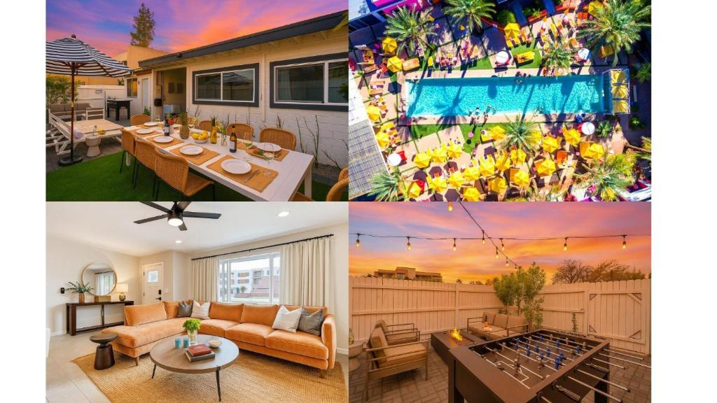 a collage of three pictures of a house at Brilliance-Fire Pit & Foosball-Middle of Old Town in Scottsdale