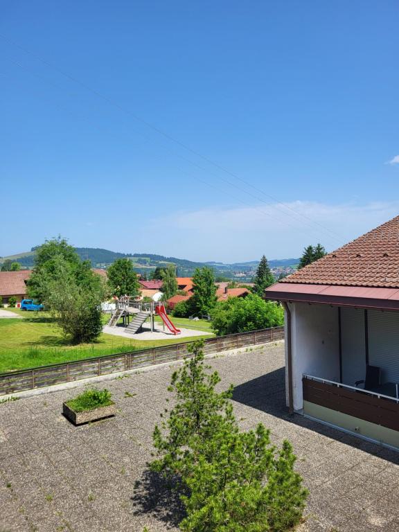 a view of a park with a playground at Ferienwohnung Zum Hochgrat in Oberstaufen