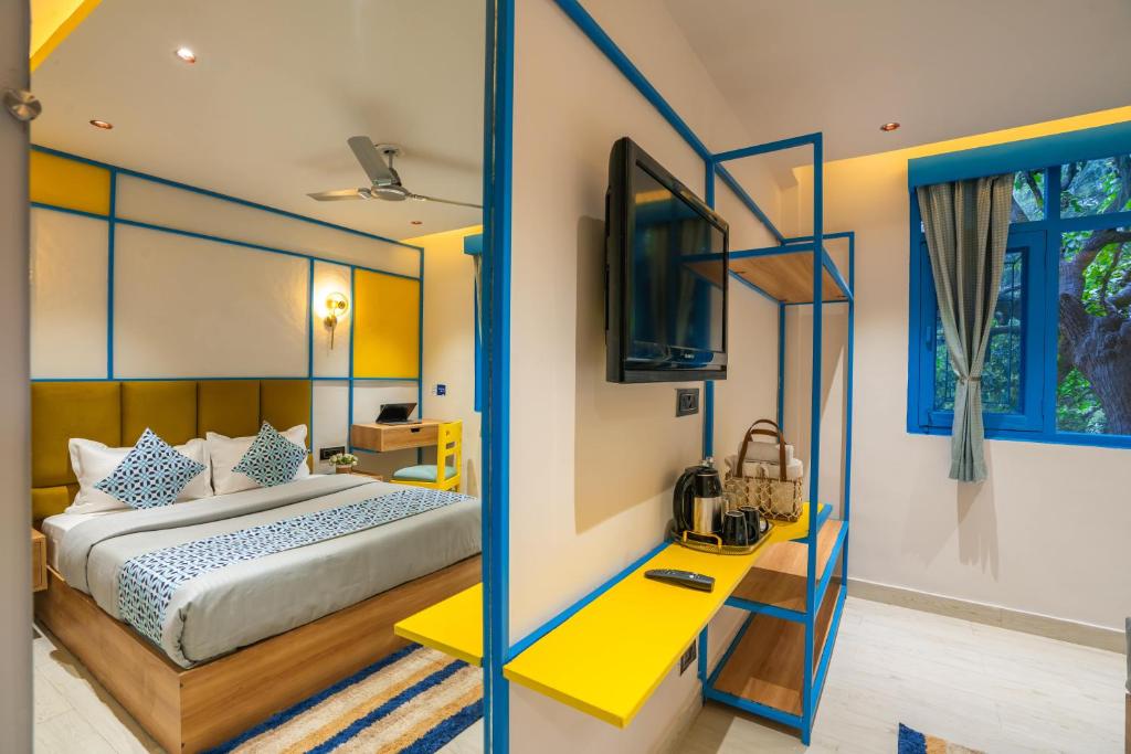 Postel nebo postele na pokoji v ubytování Shalom Backpackers Shimla