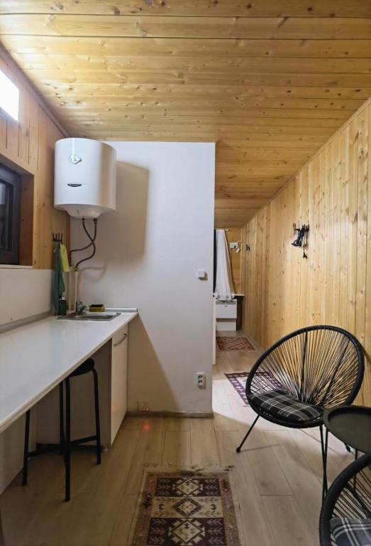 Kuchyň nebo kuchyňský kout v ubytování Tiny House Kazbegi