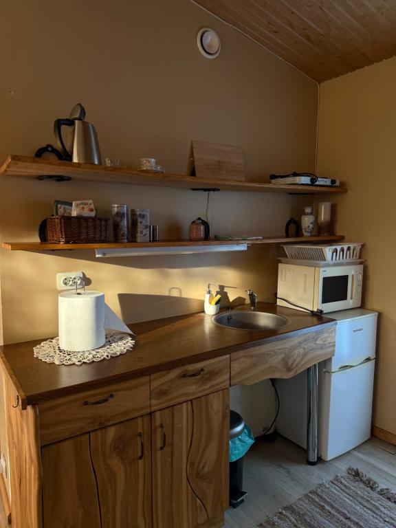 Kuchyň nebo kuchyňský kout v ubytování Eha Farmstay