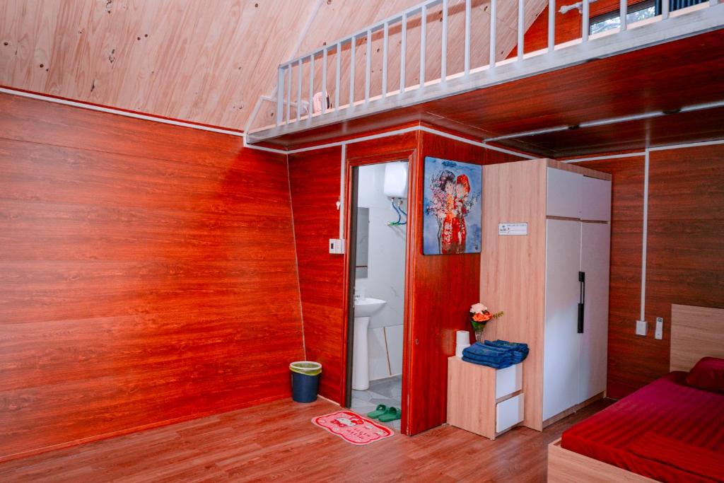 Postel nebo postele na pokoji v ubytování Chiềng Farm Homestay Hoà Bình