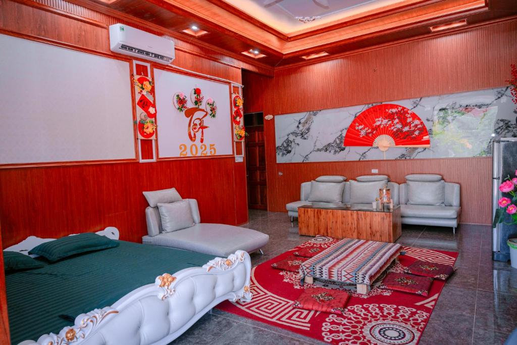 Posezení v ubytování Chiềng Farm Homestay Hoà Bình
