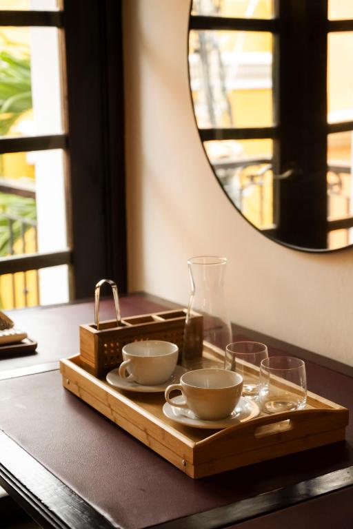 Příslušenství pro přípravu čaje a kávy v ubytování Hotel Boutique Patio Corao