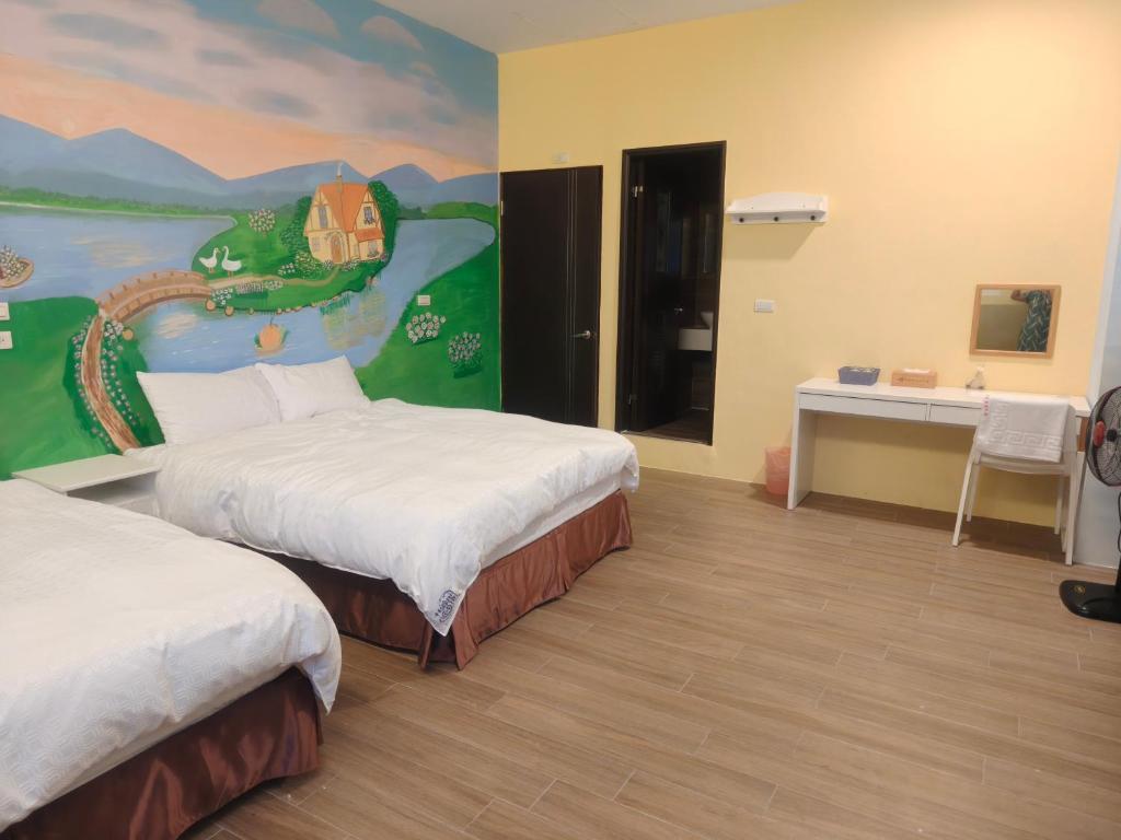 Postel nebo postele na pokoji v ubytování Xinyuanbao Shangshi Homestay