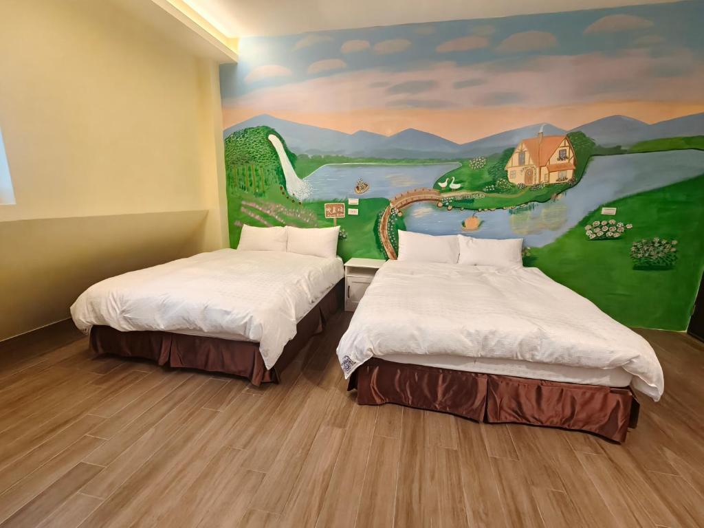 Postel nebo postele na pokoji v ubytování Xinyuanbao Shangshi Homestay