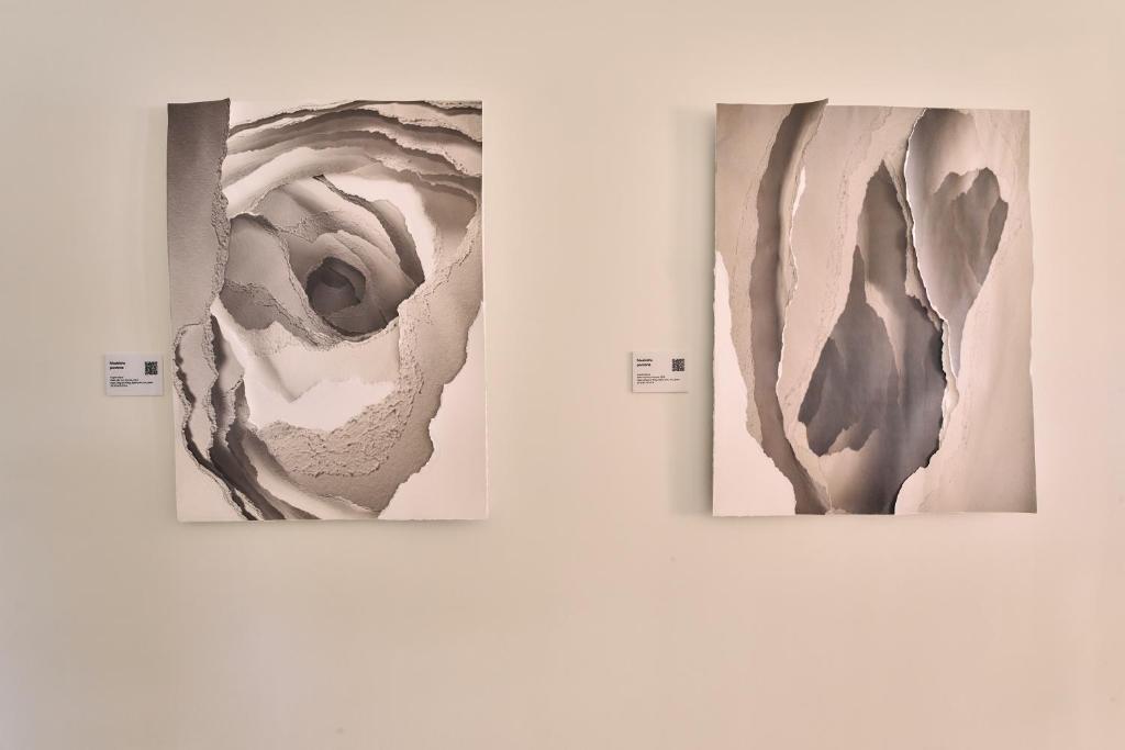 two paintings of a woman on a wall at STILE Downtown Los Angeles by Kasa in Los Angeles