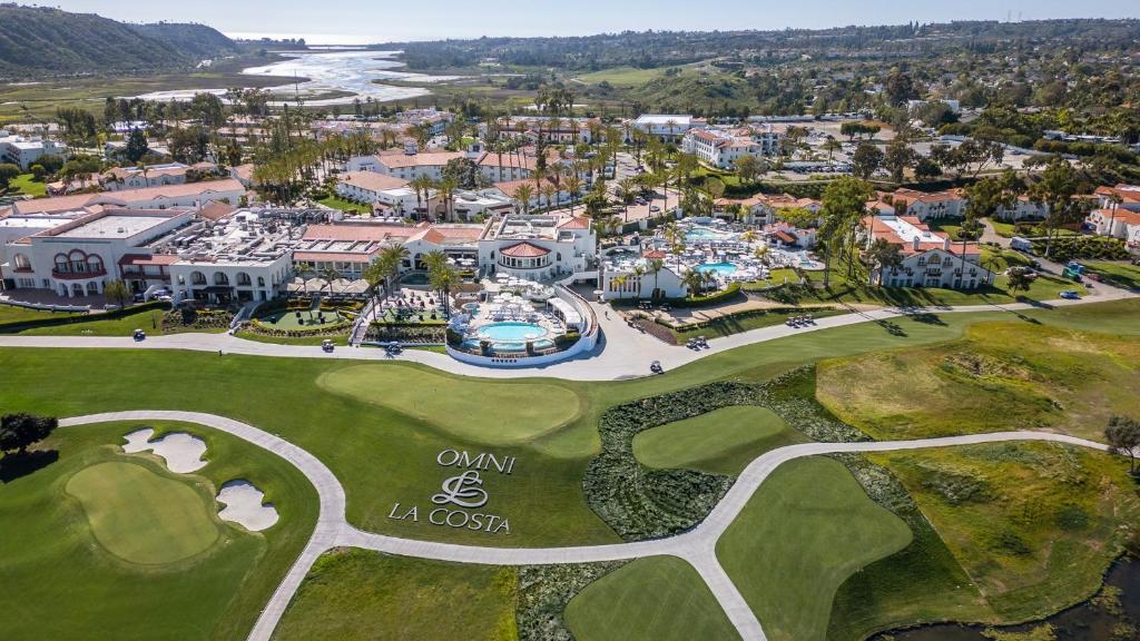 an aerial view of the golf course at owl resort at Omni La Costa Resort & Spa Carlsbad in Carlsbad
