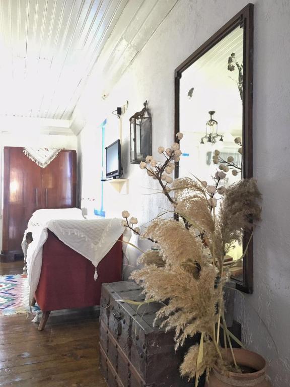 Postel nebo postele na pokoji v ubytování Dimitri Ada Evi & Restaurant