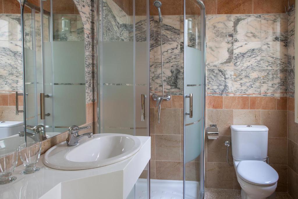 Koupelna v ubytování Hotel Agora