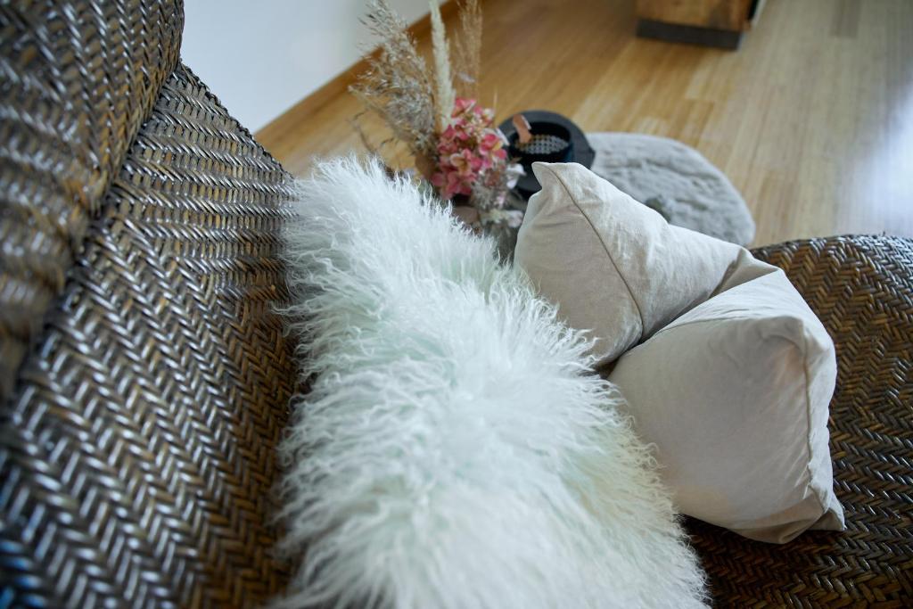 Posezení v ubytování Außergewöhnliches Loft am Pfänderhang mit Seeblick