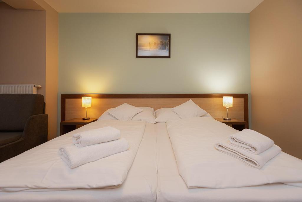 Postel nebo postele na pokoji v ubytování Hotel Green