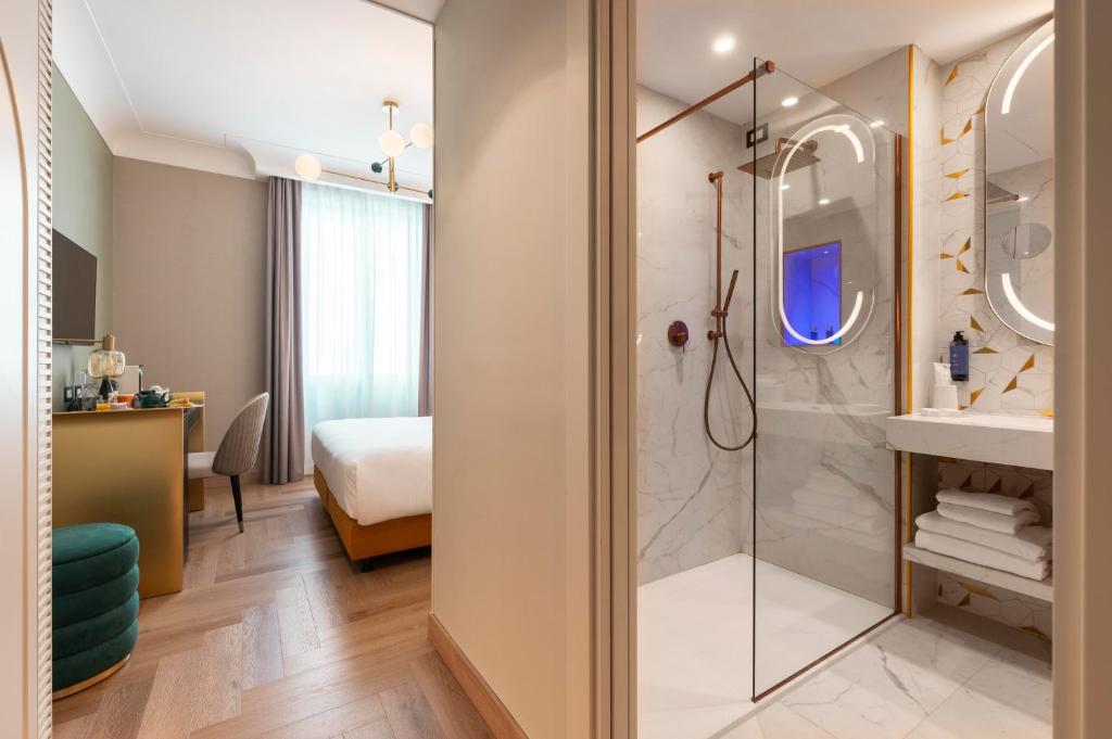 Koupelna v ubytování Je Rome Hotel