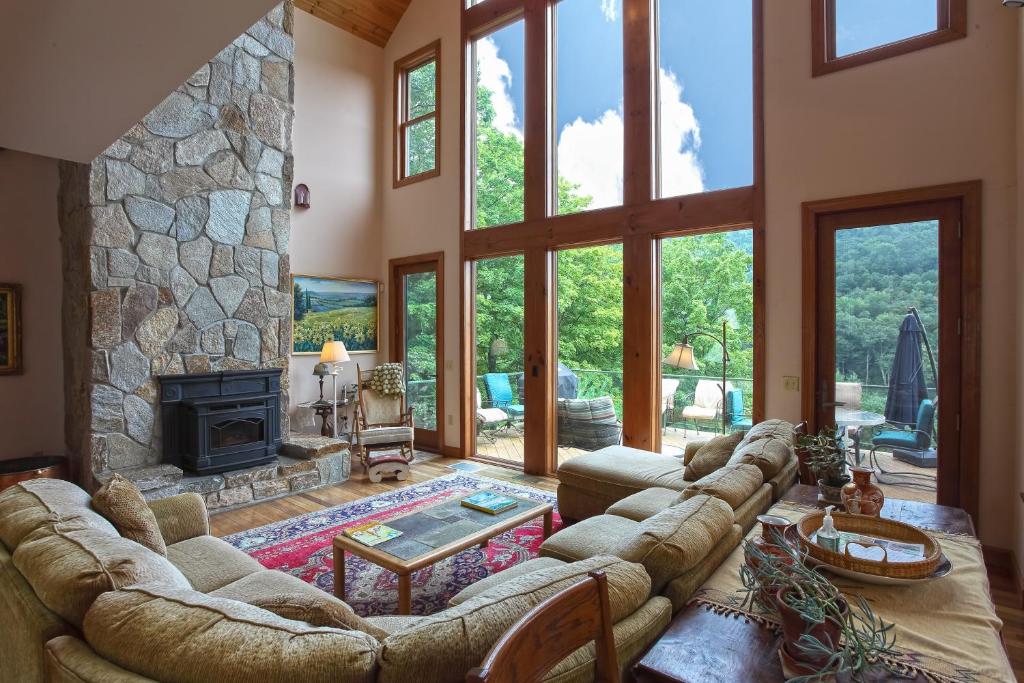 Χώρος καθιστικού στο Stowe Mountain Chalet