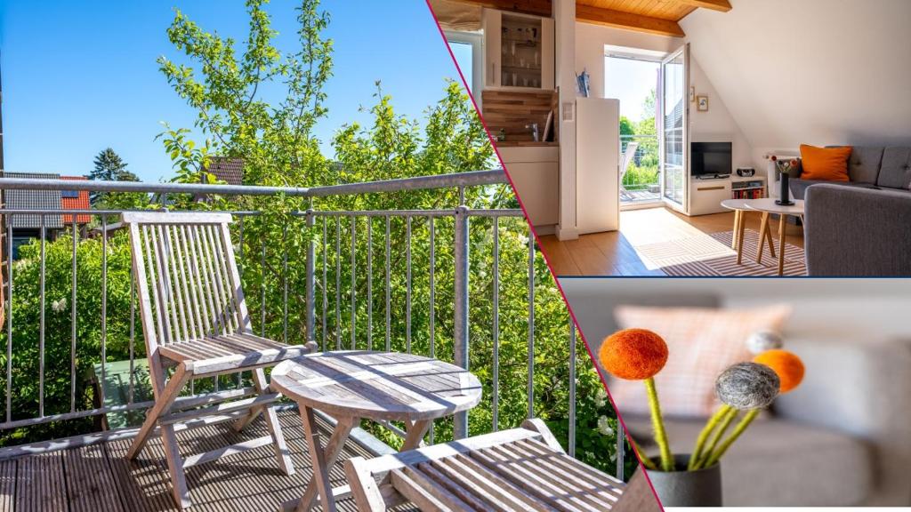 Μπαλκόνι ή βεράντα στο Haus Pusteblume Wohnung 2