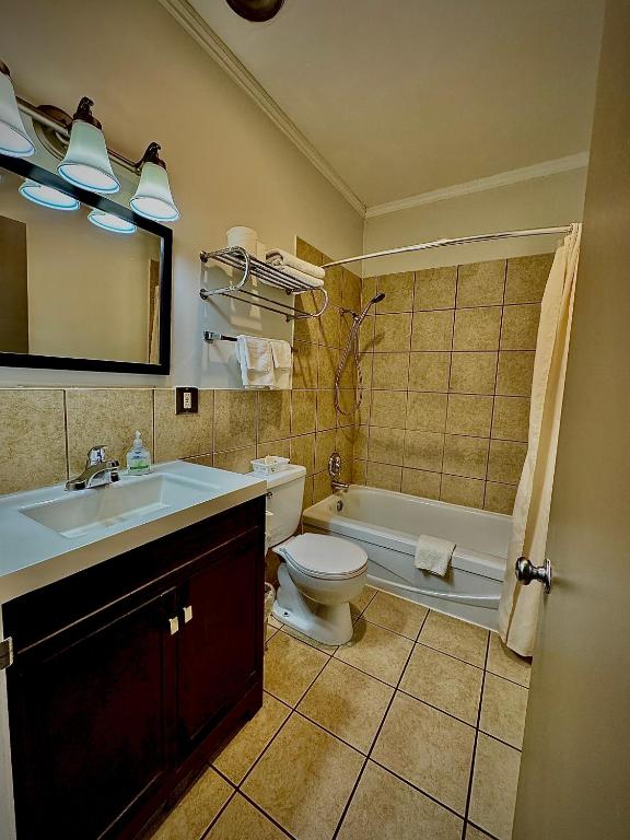 Koupelna v ubytování Caravel Motel