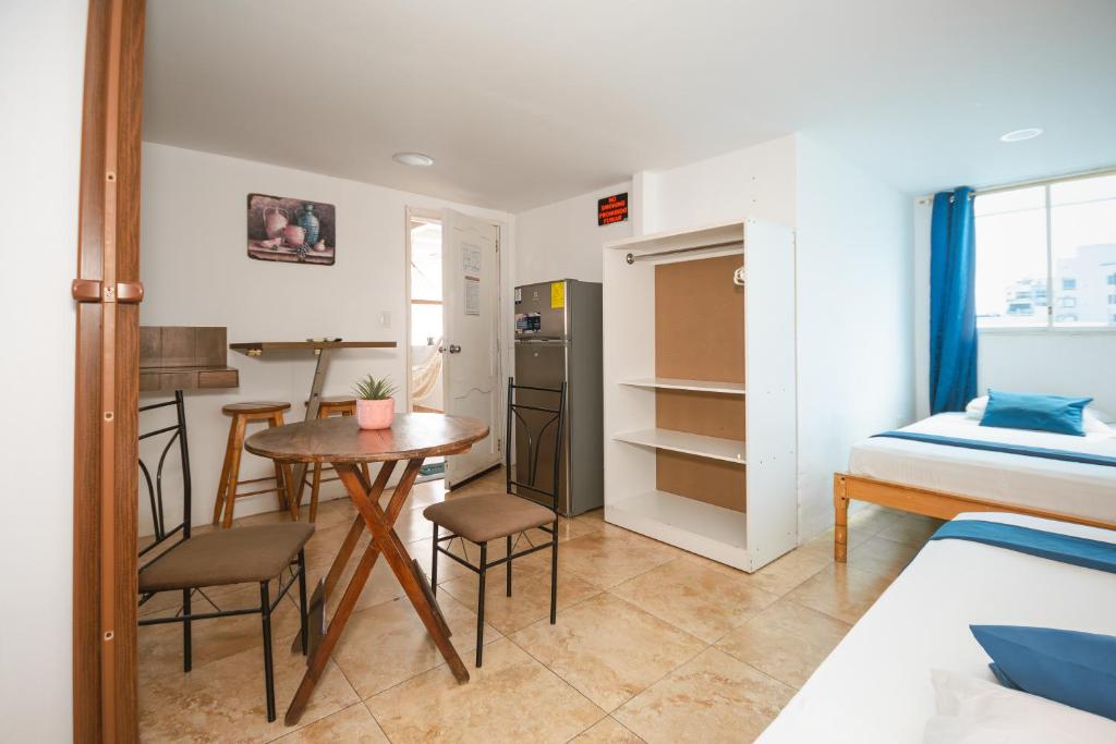 Kuchyň nebo kuchyňský kout v ubytování Hotel Casa Latina