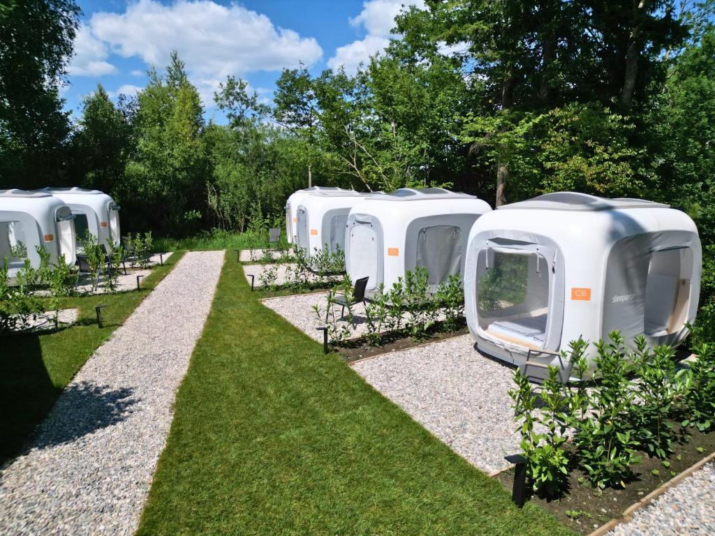 Zahrada ubytování Direkt am Wallersee - Cubes