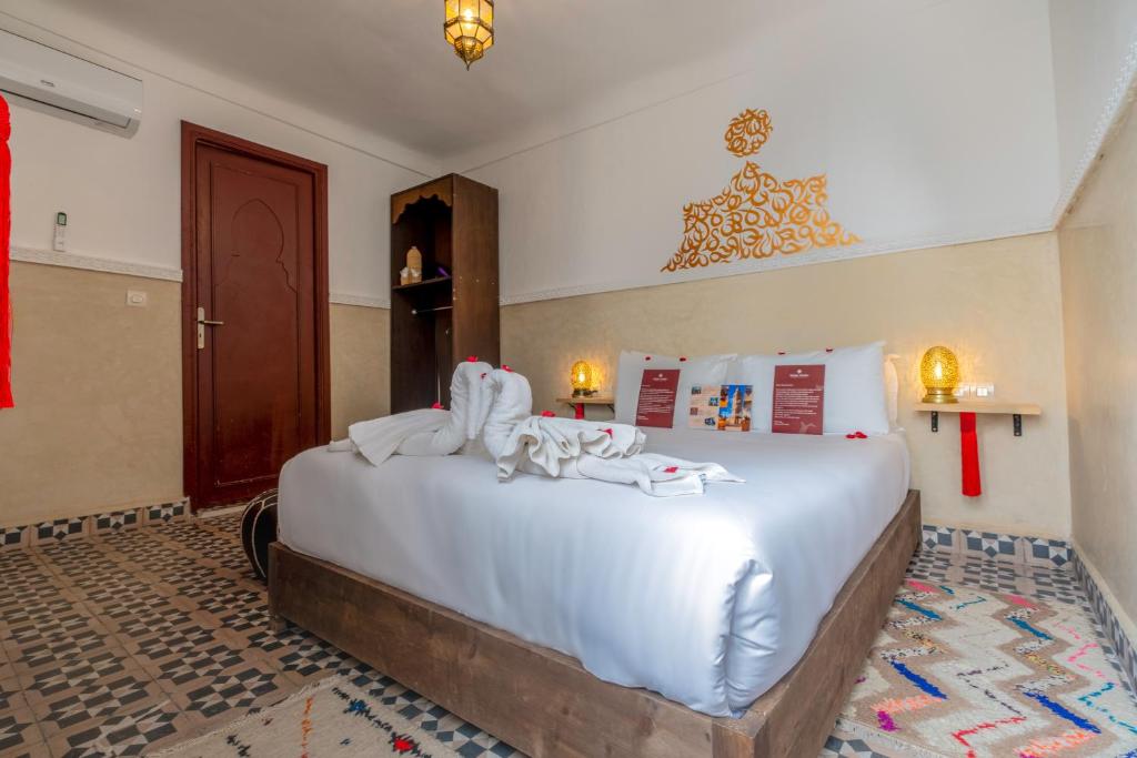 Postel nebo postele na pokoji v ubytování Riad Mokha Mokha & Spa