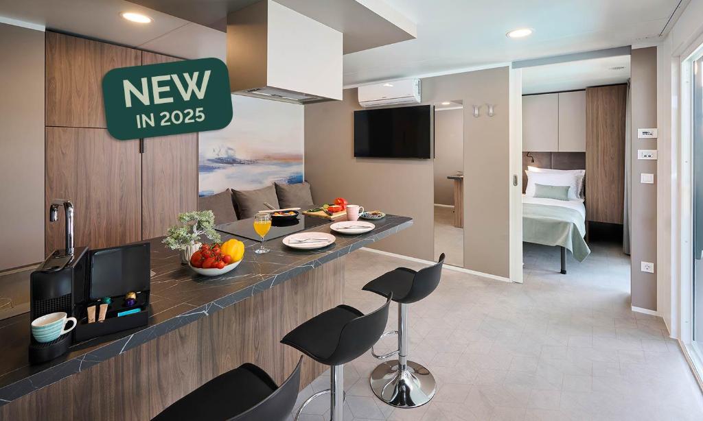 TV a/nebo společenská místnost v ubytování Aminess Style Glamping Villas & Holiday Homes Atea