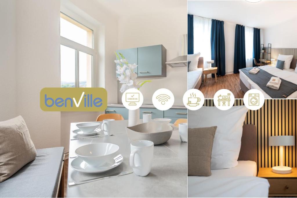 Et opholdsområde på Benville Freital - 2 Schlafzimmer - Wohnküche - WLAN