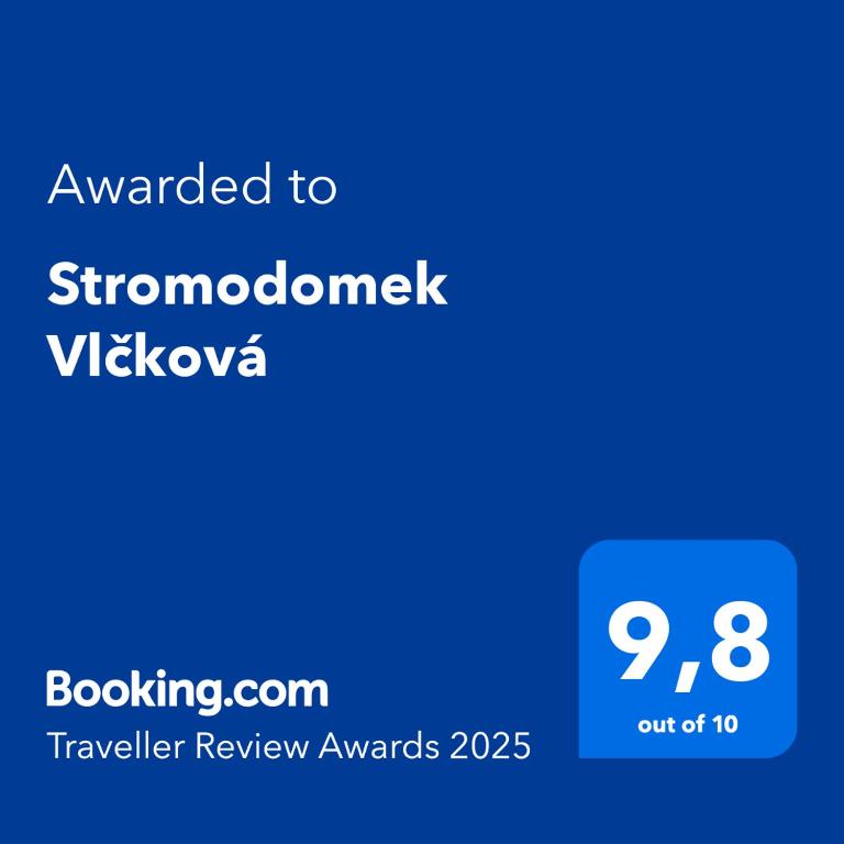 Certifikát, hodnocení, plakát nebo jiný dokument vystavený v ubytování Stromodomek Vlčková