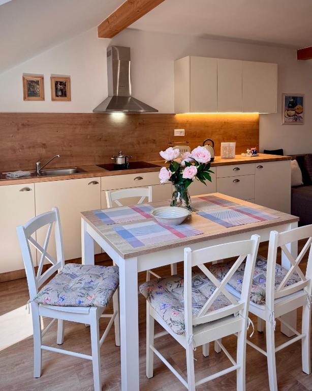 Kuchyň nebo kuchyňský kout v ubytování Apartmány Bašta & Wellness