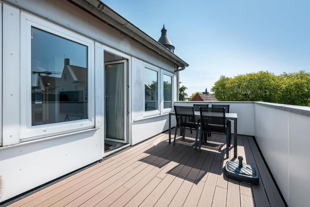 Balkón nebo terasa v ubytování Ferienwohnung mit Dachterrasse