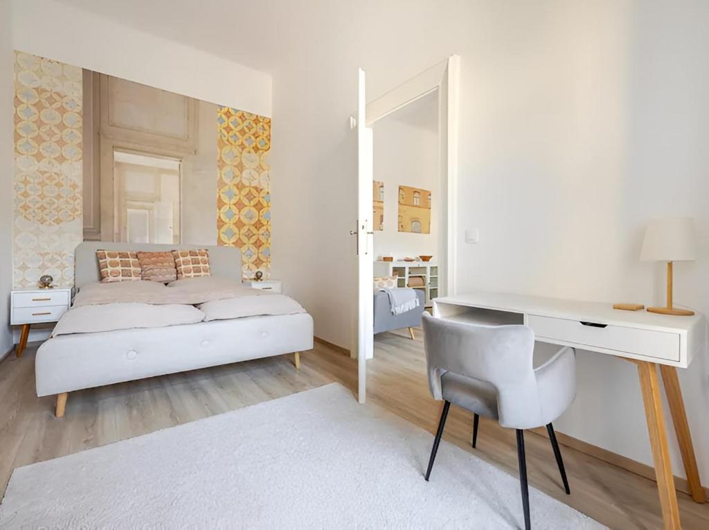 Posteľ alebo postele v izbe v ubytovaní Brody Art Boutique Apartments