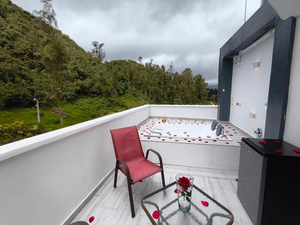 Balkón nebo terasa v ubytování Mirador samsara Penthouse con Jacuzzi al aire libre,piso completo