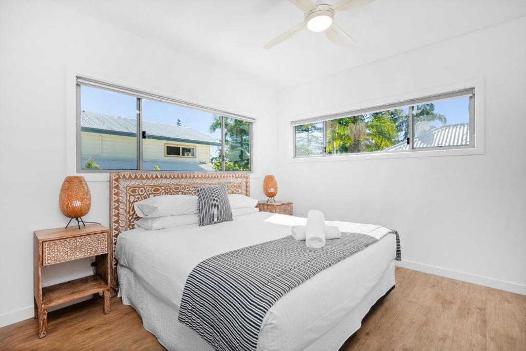 Postel nebo postele na pokoji v ubytování Azur Byron Bay