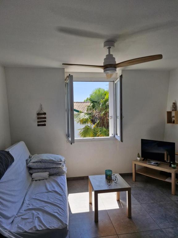 TV a/nebo společenská místnost v ubytování studio entre Bayonne & Anglet avec parking