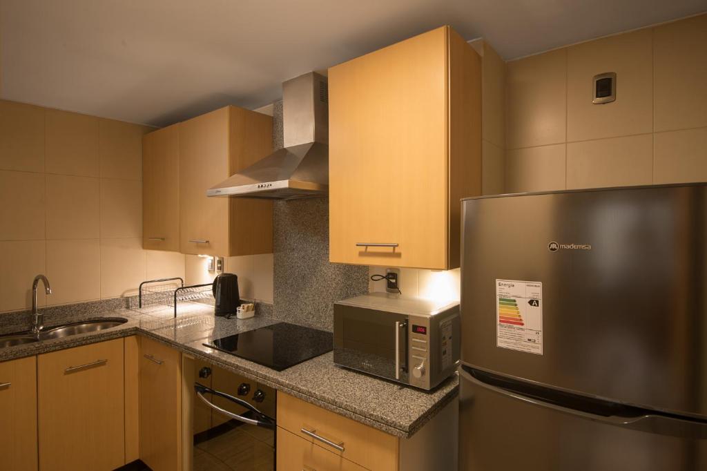 Kuchyň nebo kuchyňský kout v ubytování Boulevard Suites Ferrat