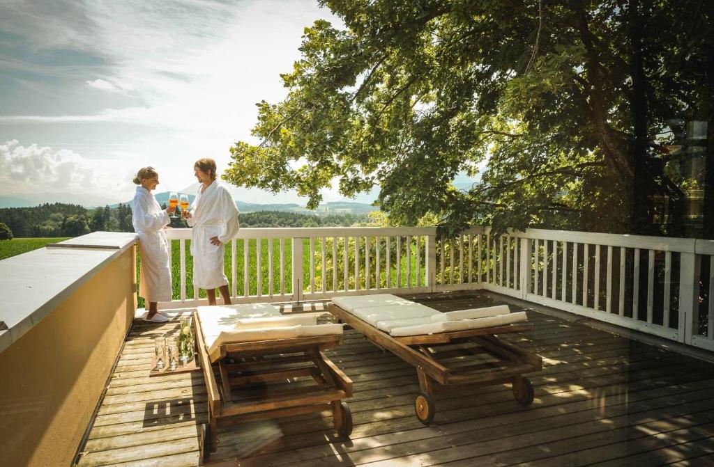 Balkón nebo terasa v ubytování Wellness Natur Resort Gut Edermann