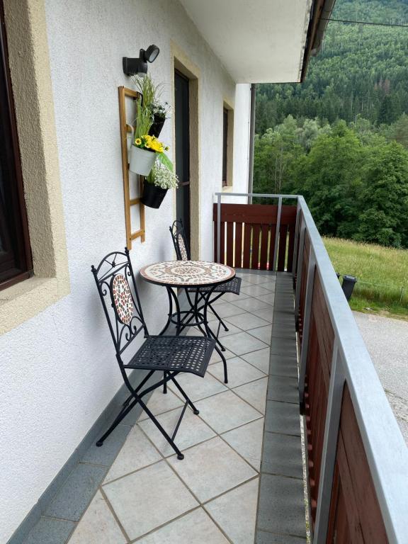 Balkón nebo terasa v ubytování Appartamento Giovanna Rosegg