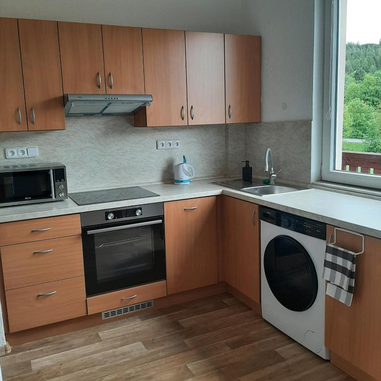 Kuchyň nebo kuchyňský kout v ubytování Apartmánový byt Dáša