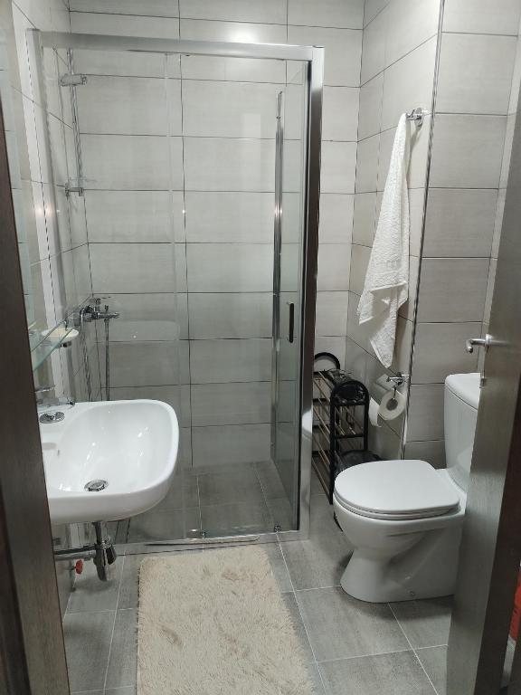 Koupelna v ubytování Apartman Simijonovic