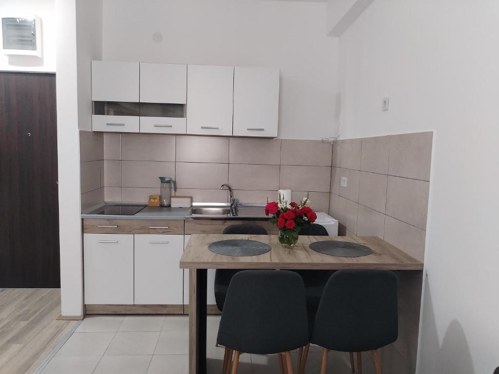 Kuchyň nebo kuchyňský kout v ubytování Apartman Simijonovic